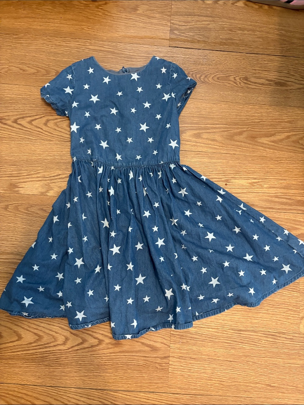 Lands' End Navy Star-Print Twirl Dress